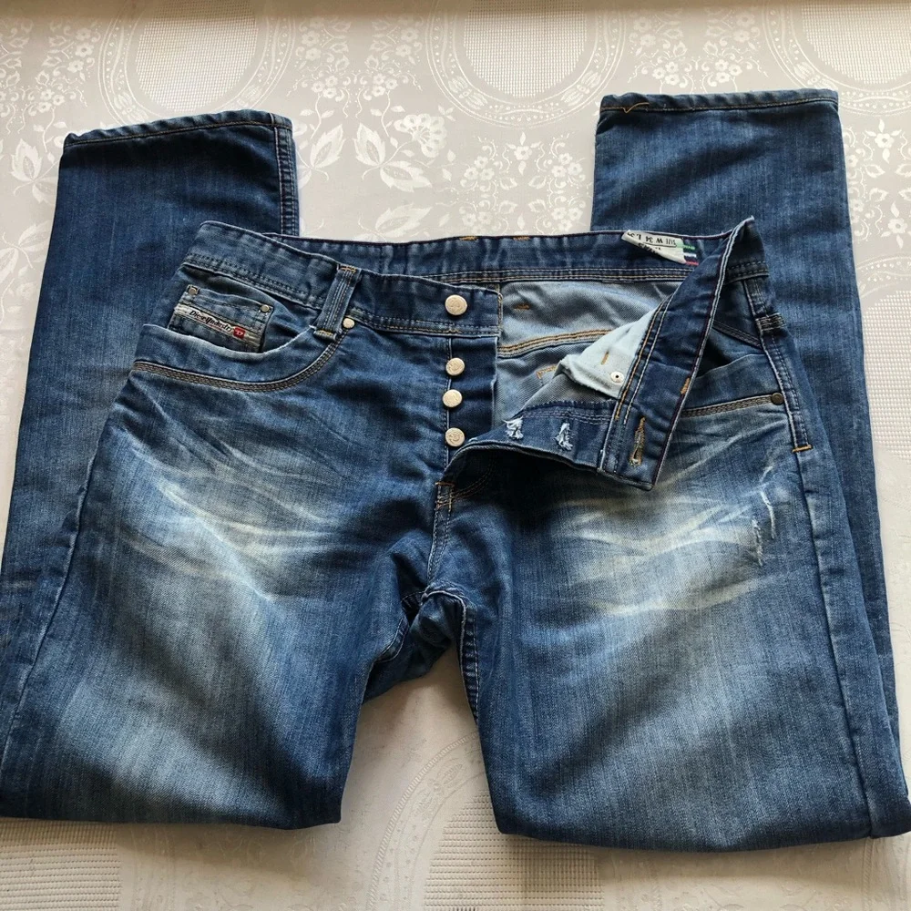 Diesel Industry Blue Jeans Denim Pants Men's Size W34/L34 Classic Straight-Leg
